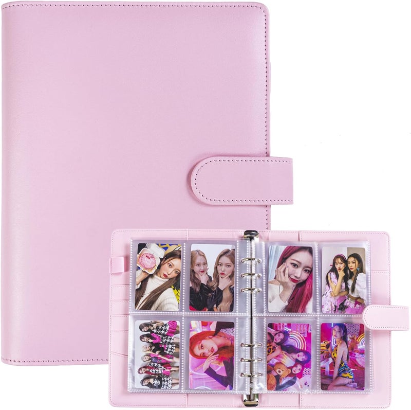 WITHYU A5 Kpop Photocard Binder with 30 Pack 4-Pocket Card Pages, 6 Ring A5 Binder Card Collector Album with 240 Card Slots,PU Leather Binder Cover with Magnetic Buckle Closure for Organizing Trading Card - Image 1
